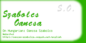 szabolcs oancsa business card